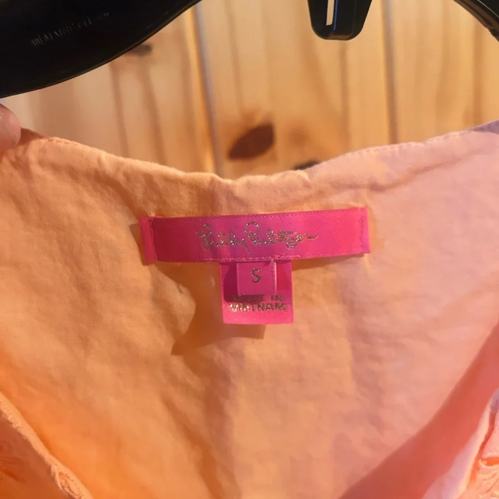 Lilly Pulitzer Astara peach eyelet top - Picture 2 of 4